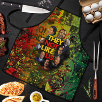 Black History Portrait Collage Apron Africa Empowering They Not Like Us Quote in Grunge Paint - Wonder Print Shop