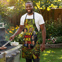 Black History Portrait Collage Apron Africa Empowering They Not Like Us Quote in Grunge Paint - Wonder Print Shop