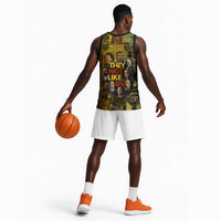 Black History Portrait Collage Basketball Jersey Africa Empowering They Not Like Us Quote in Grunge Paint - Wonder Print Shop