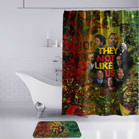 Black History Portrait Collage Bathroom Set Africa Empowering They Not Like Us Quote in Grunge Paint - Wonder Print Shop