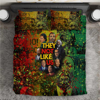 Black History Portrait Collage Bedding Set Africa Empowering They Not Like Us Quote in Grunge Paint - Wonder Print Shop