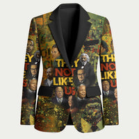 Black History Portrait Collage Blazer Africa Empowering They Not Like Us Quote in Grunge Paint - Wonder Print Shop