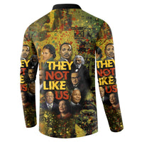 Black History Portrait Collage Button Sweatshirt Africa Empowering They Not Like Us Quote in Grunge Paint
