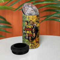 Black History Portrait Collage 4 in 1 Can Cooler Tumbler Africa Empowering They Not Like Us Quote in Grunge Paint - Wonder Print Shop