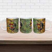 Black History Portrait Collage Ceramic Mug Africa Empowering They Not Like Us Quote in Grunge Paint - Wonder Print Shop