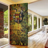 Black History Portrait Collage Door Cover Africa Empowering They Not Like Us Quote in Grunge Paint - Wonder Print Shop