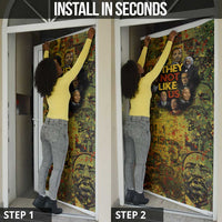 Black History Portrait Collage Door Cover Africa Empowering They Not Like Us Quote in Grunge Paint - Wonder Print Shop