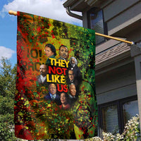 Black History Portrait Collage Garden Flag Africa Empowering They Not Like Us Quote in Grunge Paint - Wonder Print Shop