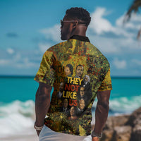 Black History Portrait Collage Hawaiian Shirt Africa Empowering They Not Like Us Quote in Grunge Paint - Wonder Print Shop