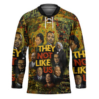 Black History Portrait Collage Hockey Jersey Africa Empowering They Not Like Us Quote in Grunge Paint - Wonder Print Shop