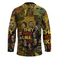 Black History Portrait Collage Hockey Jersey Africa Empowering They Not Like Us Quote in Grunge Paint - Wonder Print Shop