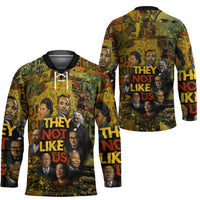 Black History Portrait Collage Hockey Jersey Africa Empowering They Not Like Us Quote in Grunge Paint - Wonder Print Shop
