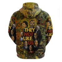 Black History Portrait Collage Hoodie Africa Empowering They Not Like Us Quote in Grunge Paint - Wonder Print Shop