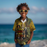 Black History Portrait Collage Kid Hawaiian Shirt Africa Empowering They Not Like Us Quote in Grunge Paint - Wonder Print Shop