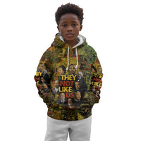 Black History Portrait Collage Kid Hoodie Africa Empowering They Not Like Us Quote in Grunge Paint - Wonder Print Shop