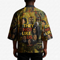 Black History Portrait Collage Kimono Africa Empowering They Not Like Us Quote in Grunge Paint - Wonder Print Shop