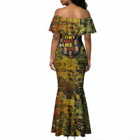 Black History Portrait Collage Mermaid Dress Africa Empowering They Not Like Us Quote in Grunge Paint - Wonder Print Shop