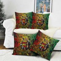 Black History Portrait Collage Pillow Cover Africa Empowering They Not Like Us Quote in Grunge Paint - Wonder Print Shop
