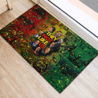 Black History Portrait Collage Rubber Doormat Africa Empowering They Not Like Us Quote in Grunge Paint - Wonder Print Shop