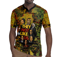 Black History Portrait Collage Rugby Jersey Africa Empowering They Not Like Us Quote in Grunge Paint - Wonder Print Shop