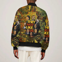 Black History Portrait Collage Sleeve Zip Bomber Jacket Africa Empowering They Not Like Us Quote in Grunge Paint - Wonder Print Shop
