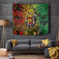Black History Portrait Collage Tapestry Africa Empowering They Not Like Us Quote in Grunge Paint - Wonder Print Shop