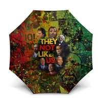 Black History Portrait Collage Umbrella Africa Empowering They Not Like Us Quote in Grunge Paint - Wonder Print Shop