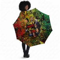 Black History Portrait Collage Umbrella Africa Empowering They Not Like Us Quote in Grunge Paint - Wonder Print Shop