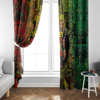 Black History Portrait Collage Window Curtain Africa Empowering They Not Like Us Quote in Grunge Paint - Wonder Print Shop