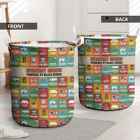 Everyday Genius Powered by Black Minds Laundry Basket with Colorful Invention Icons Pattern - Wonder Print Shop