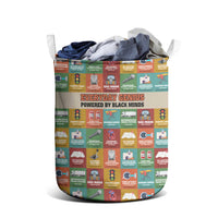 Everyday Genius Powered by Black Minds Laundry Basket with Colorful Invention Icons Pattern - Wonder Print Shop