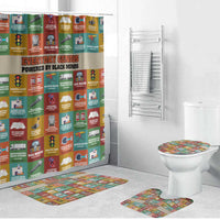 Everyday Genius Powered by Black Minds Bathroom Set with Colorful Invention Icons Pattern - Wonder Print Shop