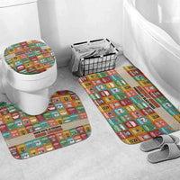 Everyday Genius Powered by Black Minds Bathroom Set with Colorful Invention Icons Pattern - Wonder Print Shop