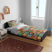 Everyday Genius Powered by Black Minds Bedding Set with Colorful Invention Icons Pattern - Wonder Print Shop