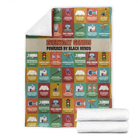 Everyday Genius Powered by Black Minds Blanket with Colorful Invention Icons Pattern - Wonder Print Shop