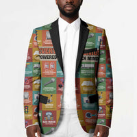 Everyday Genius Powered by Black Minds Blazer with Colorful Invention Icons Pattern - Wonder Print Shop