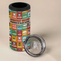 Everyday Genius Powered by Black Minds 4 in 1 Can Cooler Tumbler with Colorful Invention Icons Pattern - Wonder Print Shop