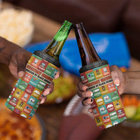 Everyday Genius Powered by Black Minds 4 in 1 Can Cooler Tumbler with Colorful Invention Icons Pattern - Wonder Print Shop