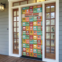Everyday Genius Powered by Black Minds Door Cover with Colorful Invention Icons Pattern - Wonder Print Shop