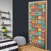 Everyday Genius Powered by Black Minds Door Cover with Colorful Invention Icons Pattern - Wonder Print Shop