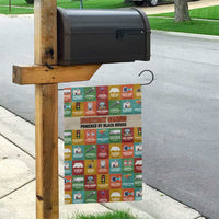 Everyday Genius Powered by Black Minds Garden Flag with Colorful Invention Icons Pattern - Wonder Print Shop
