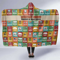 Everyday Genius Powered by Black Minds Hooded Blanket with Colorful Invention Icons Pattern - Wonder Print Shop