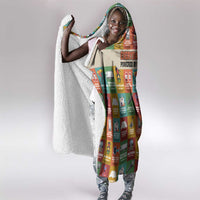 Everyday Genius Powered by Black Minds Hooded Blanket with Colorful Invention Icons Pattern - Wonder Print Shop