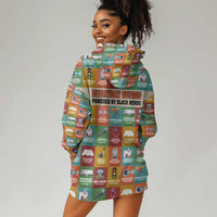 Everyday Genius Powered by Black Minds Hoodie Dress with Colorful Invention Icons Pattern - Wonder Print Shop