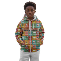 Everyday Genius Powered by Black Minds Kid Hoodie with Colorful Invention Icons Pattern - Wonder Print Shop