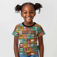 Everyday Genius Powered by Black Minds Kid T shirt with Colorful Invention Icons Pattern - Wonder Print Shop