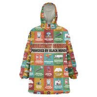 Everyday Genius Powered by Black Minds Kid Wearable Blanket Hoodie with Colorful Invention Icons Pattern - Wonder Print Shop