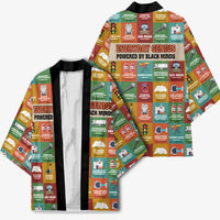 Everyday Genius Powered by Black Minds Kimono with Colorful Invention Icons Pattern - Wonder Print Shop