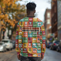 Everyday Genius Powered by Black Minds Long Sleeve Shirt with Colorful Invention Icons Pattern - Wonder Print Shop