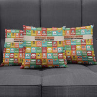 Everyday Genius Powered by Black Minds Pillow Cover with Colorful Invention Icons Pattern - Wonder Print Shop